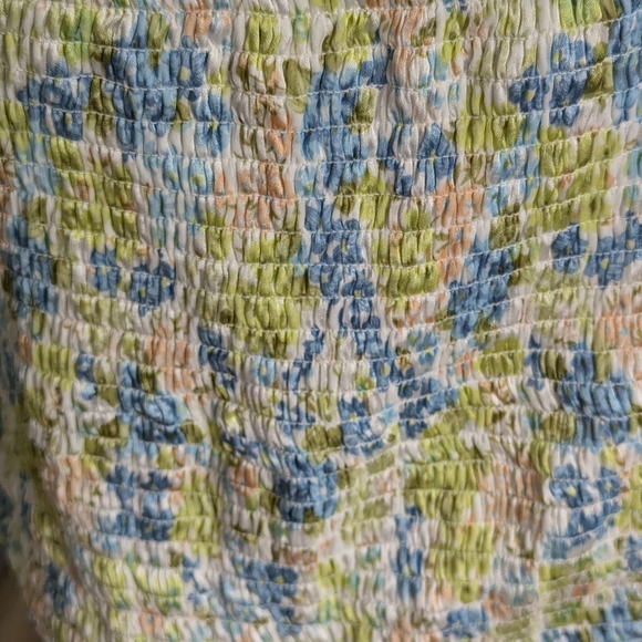 Madden NYC crop ruched top elasticized back padded cups balloon sleeves sz L - Picture 3 of 11